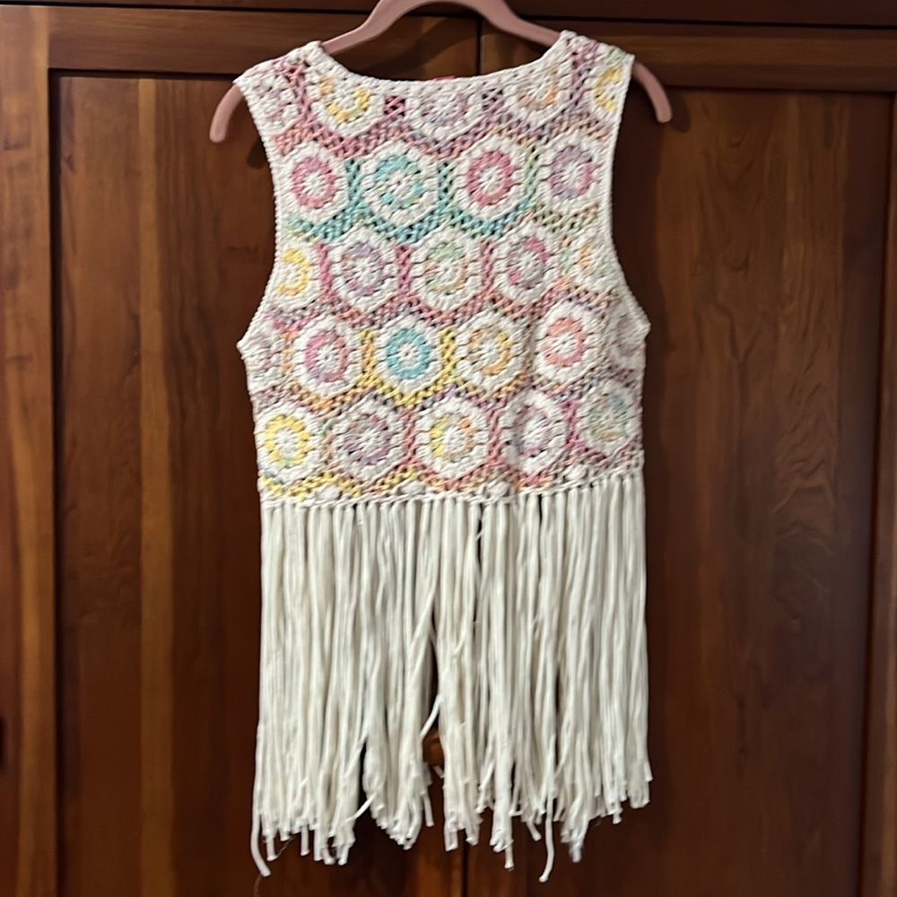 Zara Multicolor Crochet Fringe Crop Top - Picture 4 of 5
